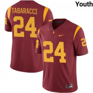 Youth Carson Tabaracci Cardinal USC Trojans #24 College Football Stitched Jerseys 440707-335