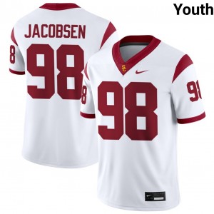 Youth Cash Jacobsen White USC Trojans #98 College Football Game Jersey 507414-880