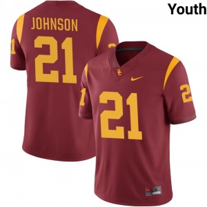 Youth Chasen Johnson Cardinal USC Trojans #21 College Football Embroidery Jersey 422422-951
