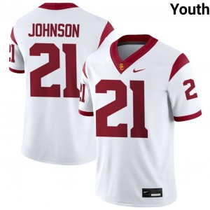 Youth Chasen Johnson White USC Trojans #21 College Football Replica Jersey 451813-392