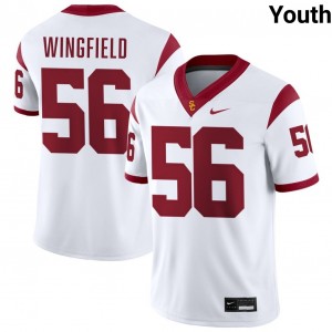 Youth DJ Wingfield White USC Trojans #56 College Football University Jerseys 635959-486