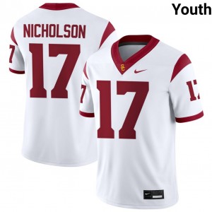 Youth DeCarlos Nicholson White USC Trojans #17 College Football Replica Jerseys 417368-496