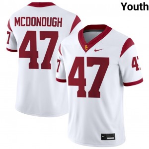 Youth Devin McDonough White USC Trojans #47 College Football Official Jersey 314092-971