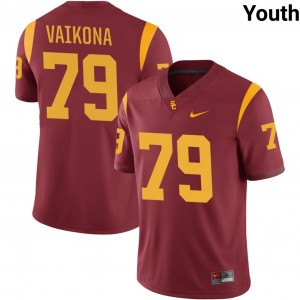 Youth Elijah Vaikona Cardinal USC Trojans #79 College Football Limited Jerseys 974973-946