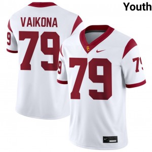 Youth Elijah Vaikona White USC Trojans #79 College Football NCAA Jersey 192249-557