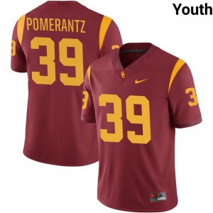 Youth Garrett Pomerantz Cardinal USC Trojans #39 College Football Embroidery Jerseys 866448-301