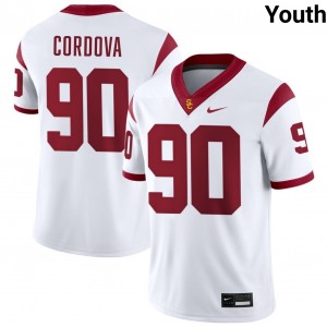 Youth Gus Cordova White USC Trojans #90 College Football Player Jersey 215558-692