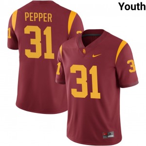 Youth Hank Pepper Cardinal USC Trojans #31 College Football Game Jerseys 869514-450