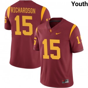 Youth Jaden Richardson Cardinal USC Trojans #15 College Football Player Jersey 448074-229