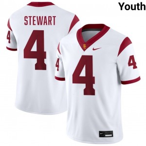 Youth Jahkeem Stewart White USC Trojans #4 College Football High School Jerseys 360354-434