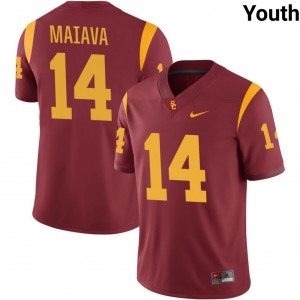 Youth Jayden Maiava Cardinal USC Trojans #14 College Football Game Jersey 186186-985