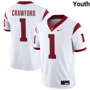 Youth Kameryn Crawford White USC Trojans #1 College Football Official Jerseys 320444-927