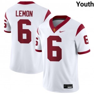 Youth Makai Lemon White USC Trojans #6 College Football Stitched Jersey 661779-309