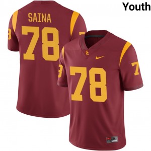 Youth Makai Saina Cardinal USC Trojans #78 College Football Official Jersey 898886-445