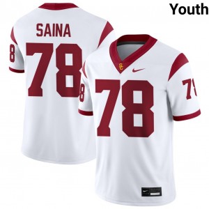 Youth Makai Saina White USC Trojans #78 College Football University Jerseys 676906-819