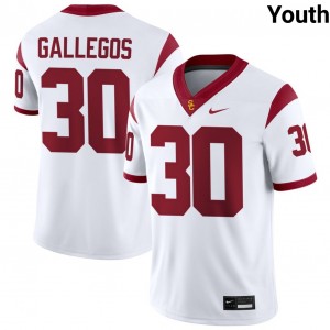 Youth Marquis Gallegos White USC Trojans #30 College Football Official Jerseys 920115-536