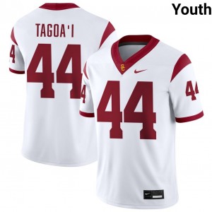 Youth Matai Tagoa'i White USC Trojans #44 College Football Embroidery Jerseys 242268-604