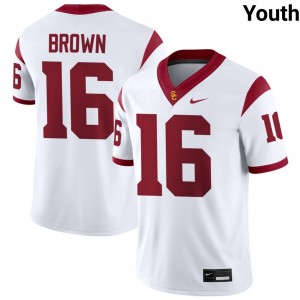 Youth Prophet Brown White USC Trojans #16 College Football Limited Jersey 517028-763