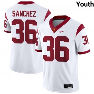 Youth Rey Sanchez White USC Trojans #36 College Football High School Jersey 220134-786