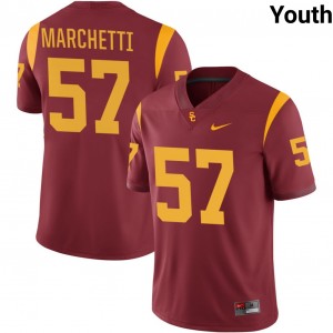 Youth Roman Marchetti Cardinal USC Trojans #57 College Football Alumni Jerseys 803176-233