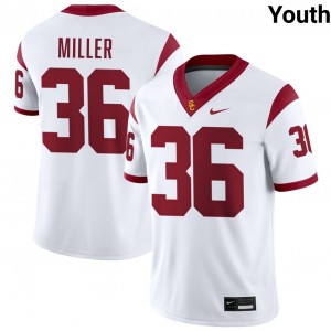 Youth Steve Miller White USC Trojans #36 College Football NCAA Jersey 185445-905