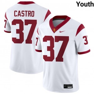 Youth Trestin Castro White USC Trojans #37 College Football 2025-26 Jerseys 146230-988