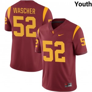 Youth Willi Wascher Cardinal USC Trojans #52 College Football Replica Jerseys 718642-112