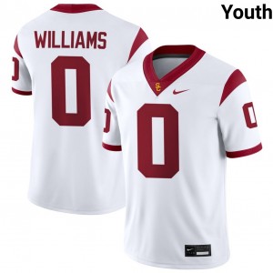Youth Zacharyus Williams White USC Trojans #0 College Football Stitched Jersey 259492-341